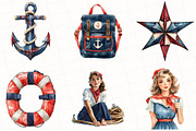 Watercolor Vintage Nautical Clipart, an Illustration by OK Design (Thumbnail 3 of 5)