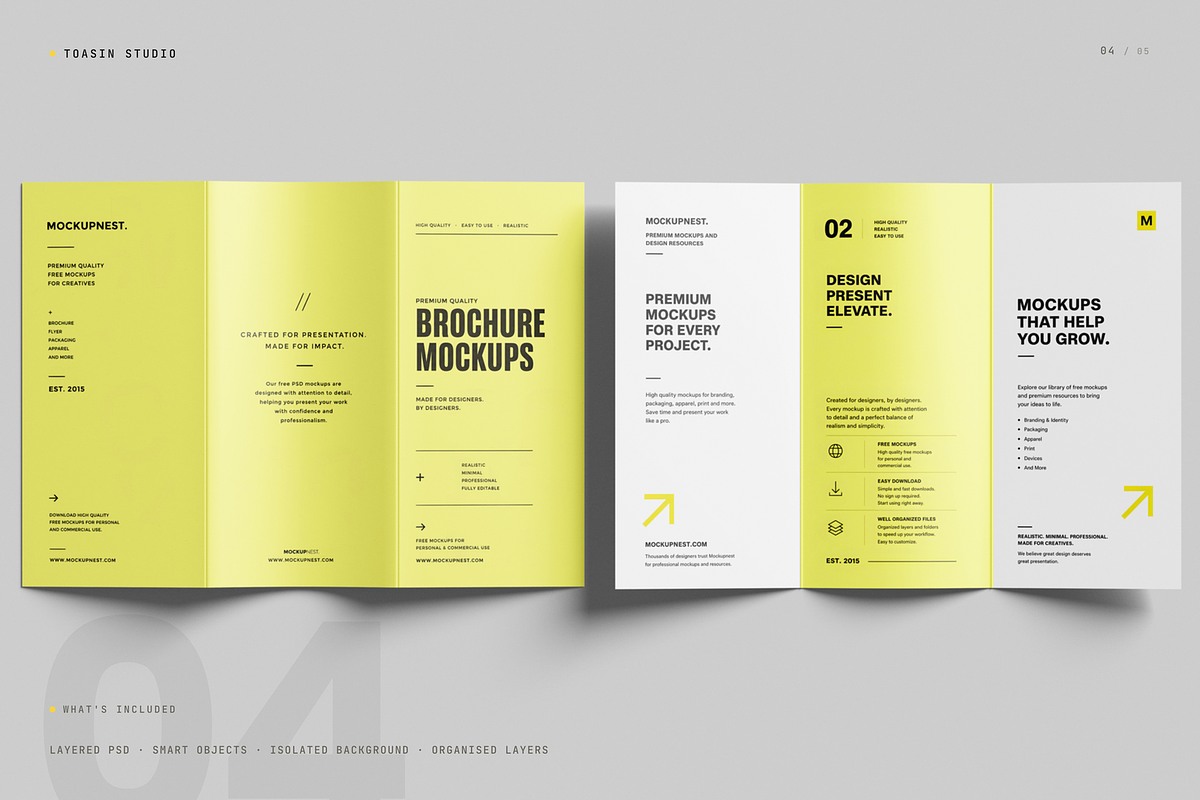 A4 Trifold Brochure Mockup, an Advertising Mockup by Toasin Studio (Photo 4 of 5)