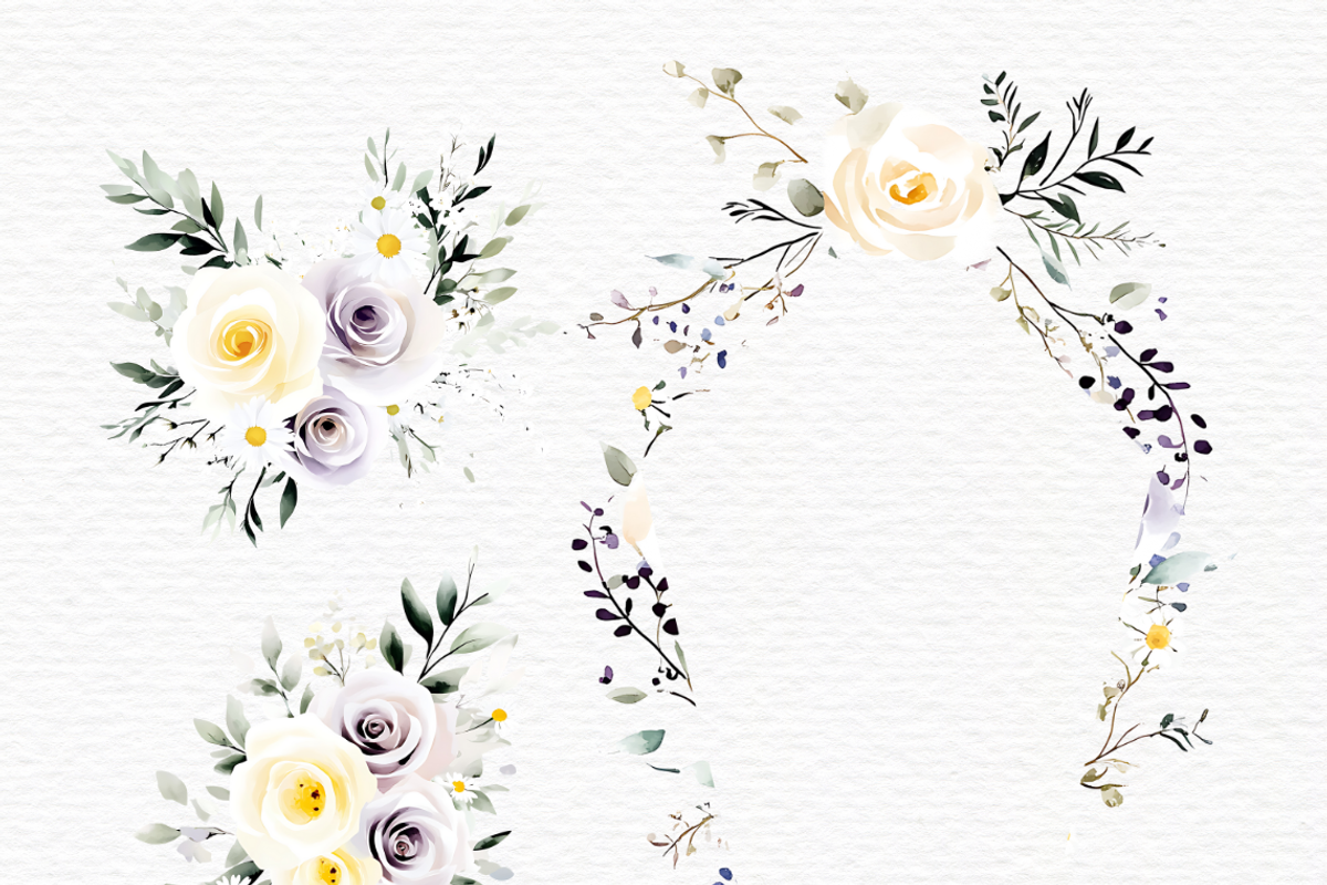 Wildflower frame corners clipart, a Decorative Illustration by Invite to Clipart (Photo 2 of 10)