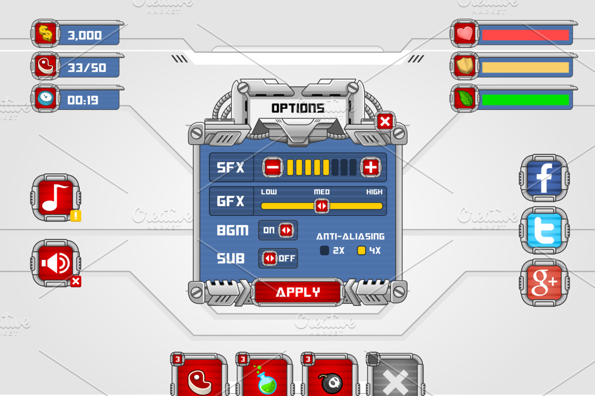 Machine Game UI Art Pack, a Graphic by ridjam (Photo 2 of 5)