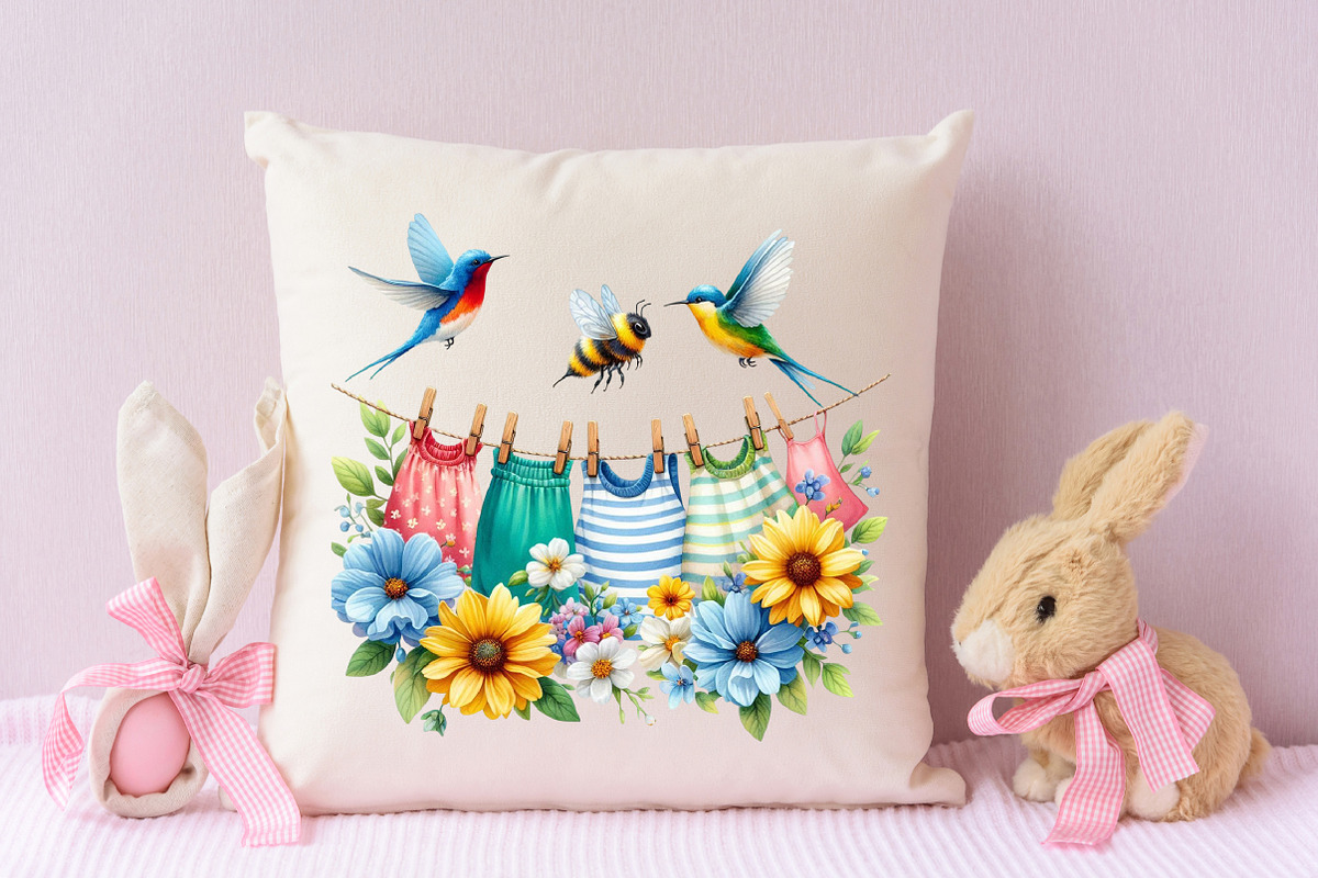 Spring Laundry Clipart, an Illustration by RobertsArt (Photo 4 of 7)