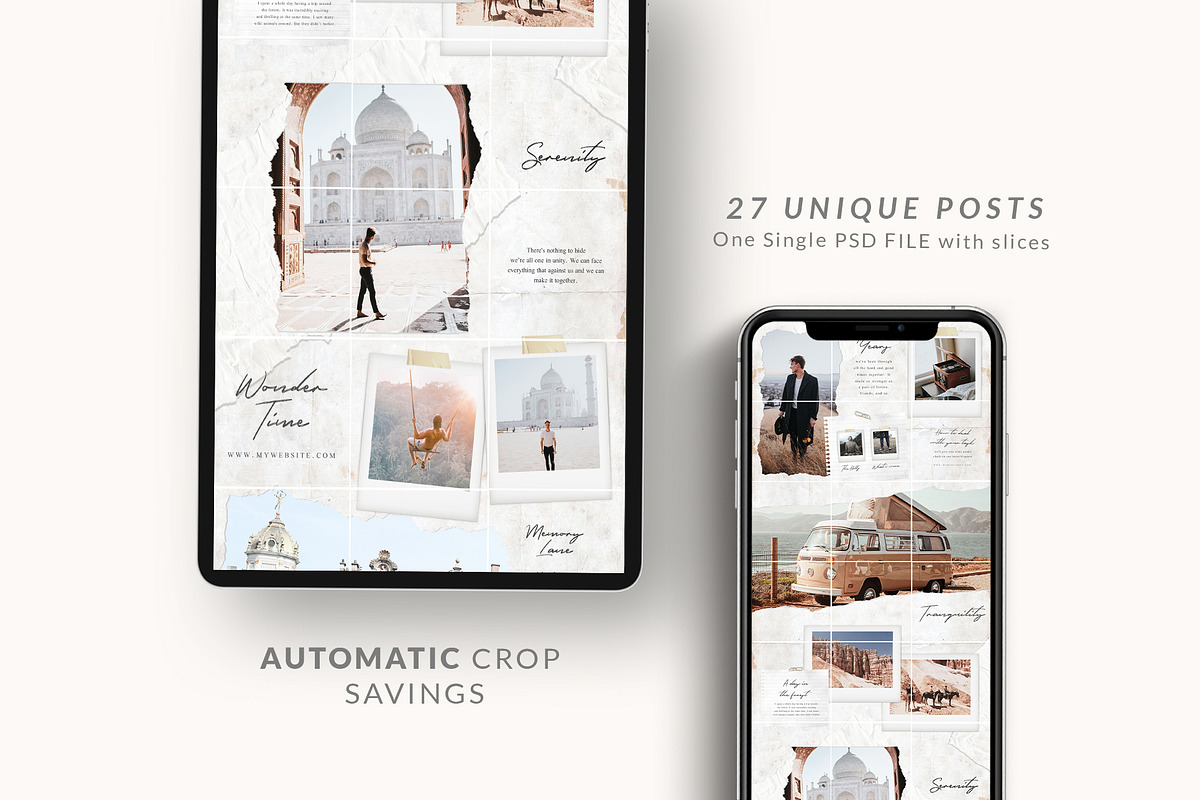 Instagram Puzzle Paper - Canva & PS, a Social Media Template by Eviory
