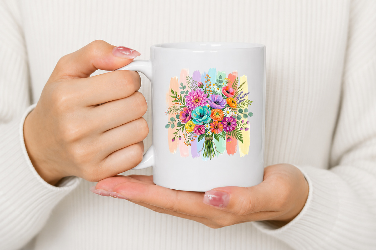 Boho Floral Brushstroke, Summer PNG, a Seasonal Illustration by Canvas Craft (Photo 5 of 6)