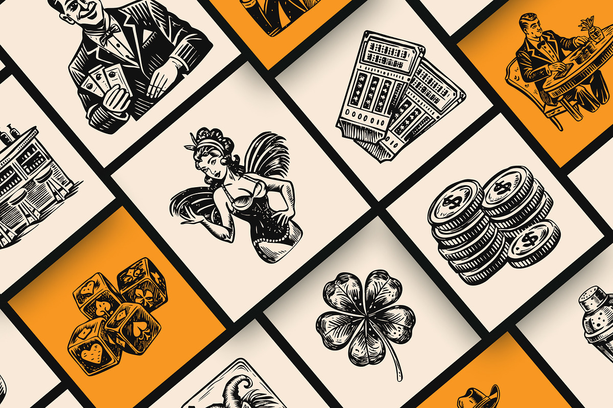 Vintage Casino Vector Illustration, a Person Illustration by Creative Stall (Photo 6 of 9)