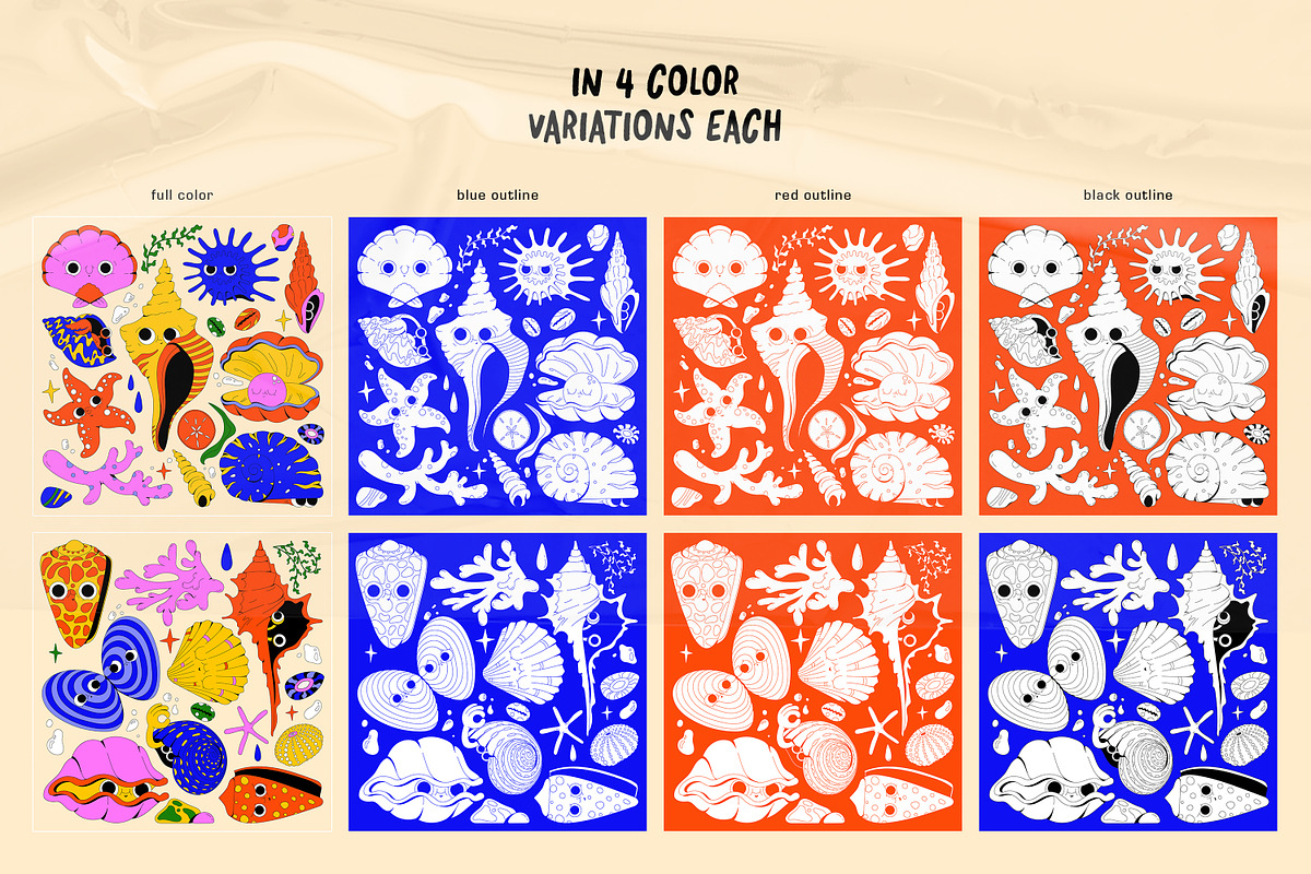 Shells & Pals: Vector Illustrations, an Object Illustration by marmarina (Photo 3 of 11)