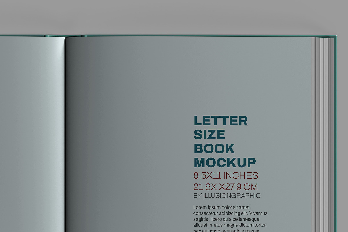 Letter Size Book Mockup - 8 views, a Books & Magazine Mockup by Illusiongraphic (Photo 21 of 24)