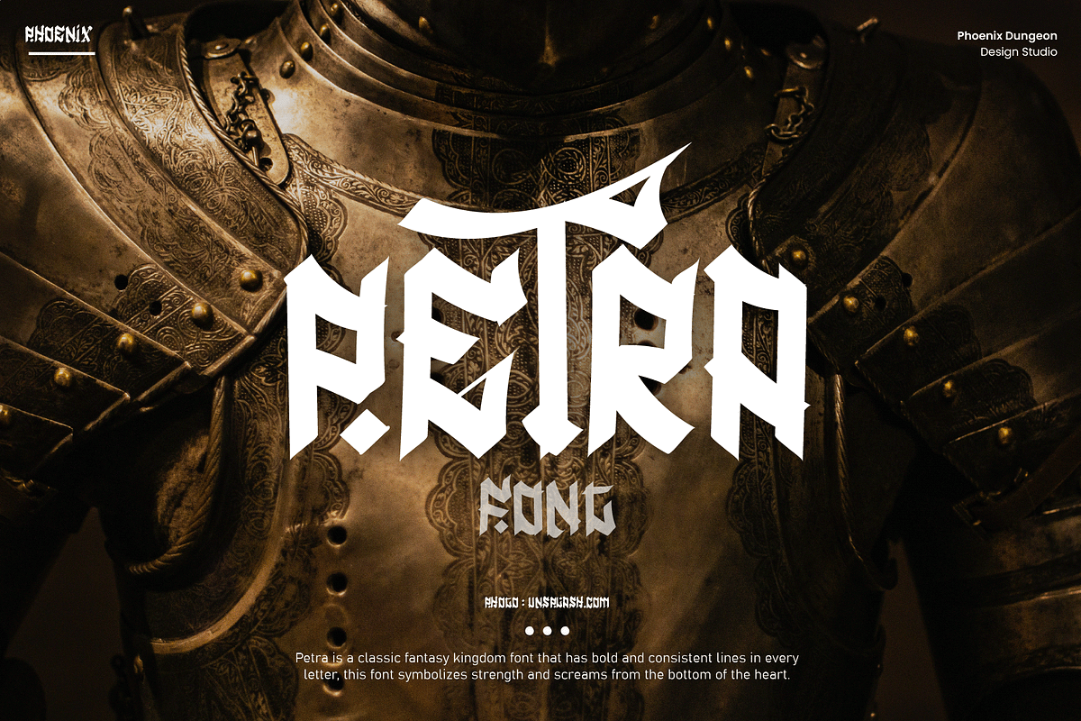 Petra Font, a Blackletter Font by Phoenix Dungeon (Photo 1 of 9)