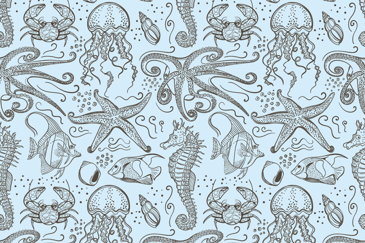 Marine life set., an Animal Illustration by FoxyDraw (Photo 8 of 8)