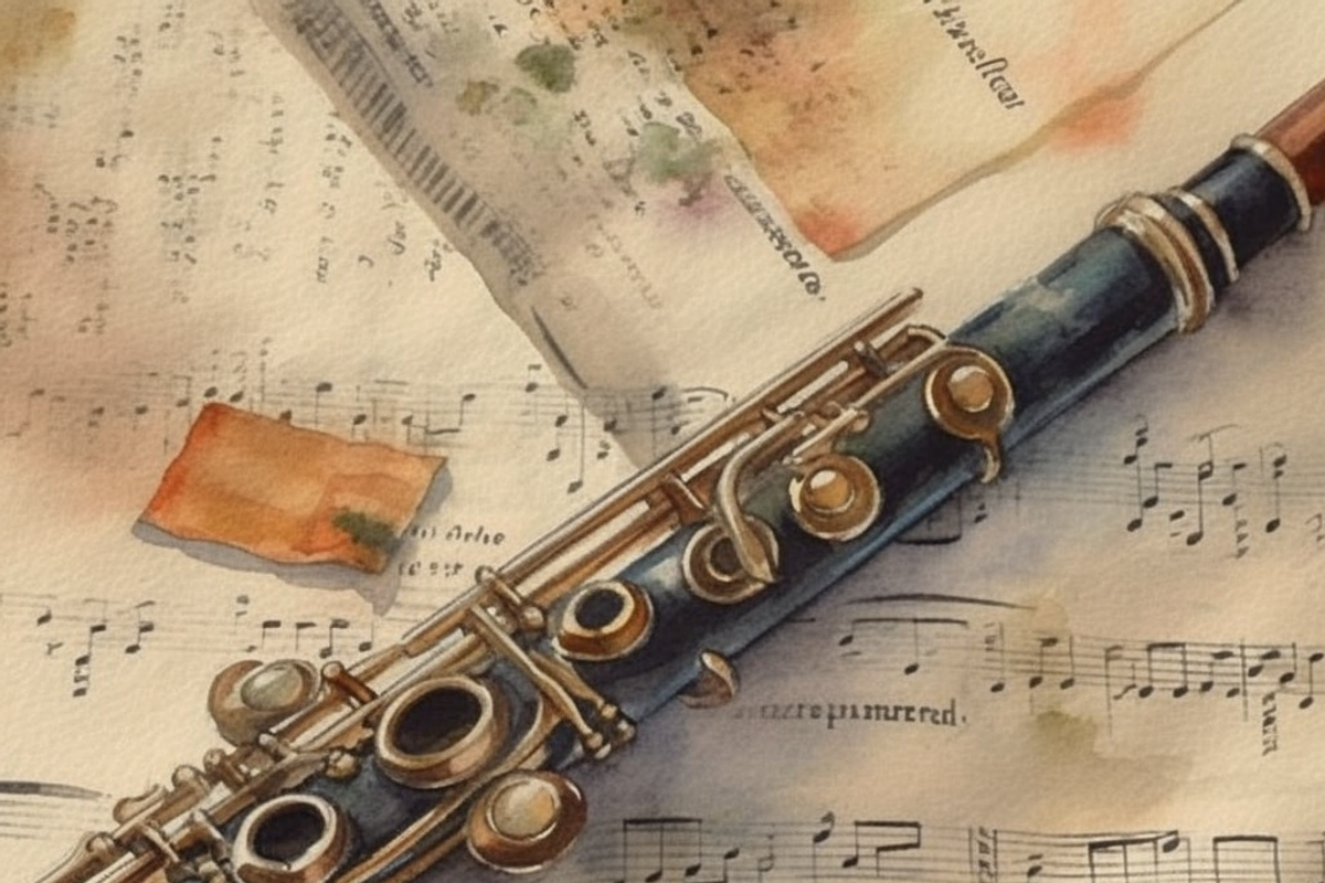Clarinet Musical Scrapbook, a Background Graphic by Printable Treasure (Photo 4 of 4)