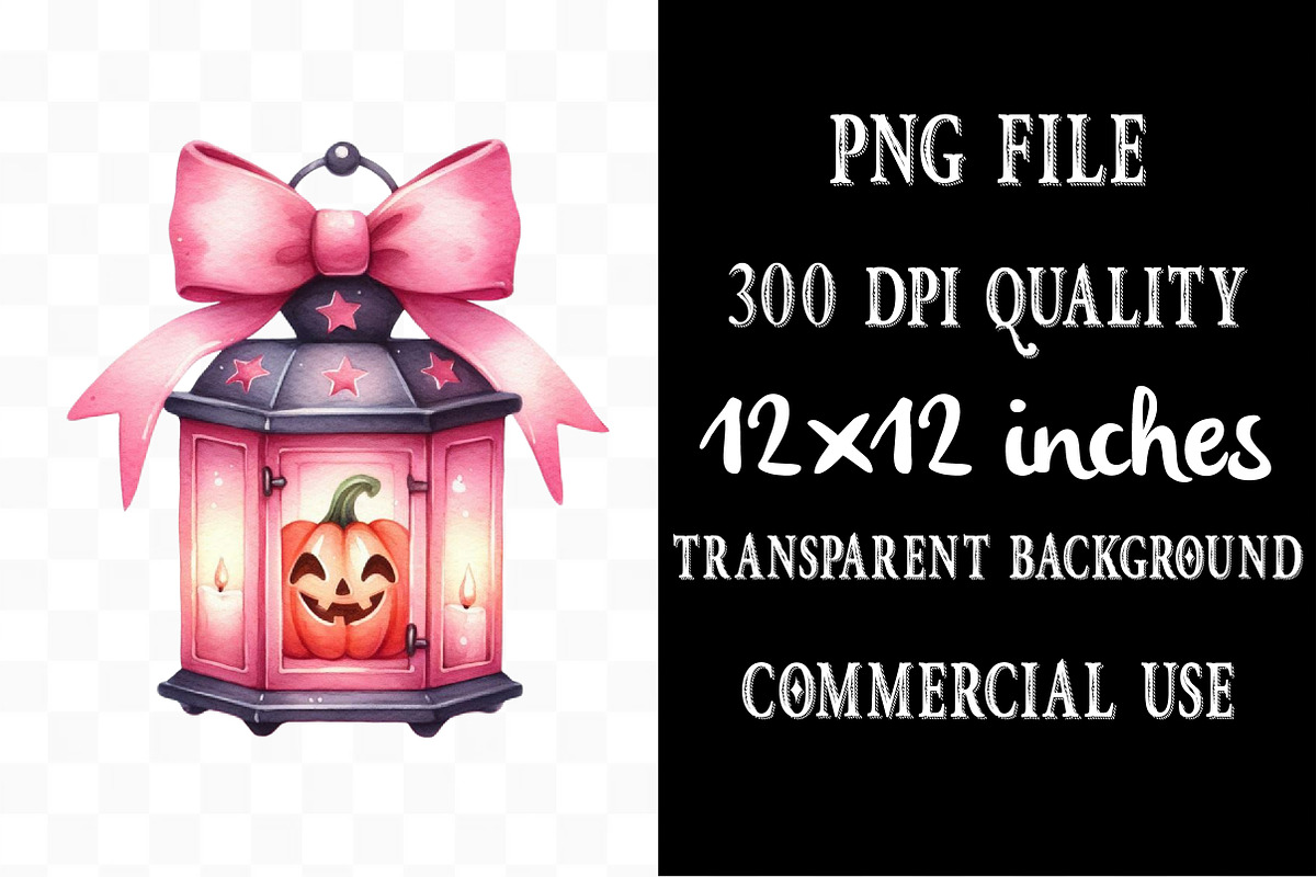 Watercolor Pink Halloween Clipart, an Illustration by Designking (Photo 4 of 5)