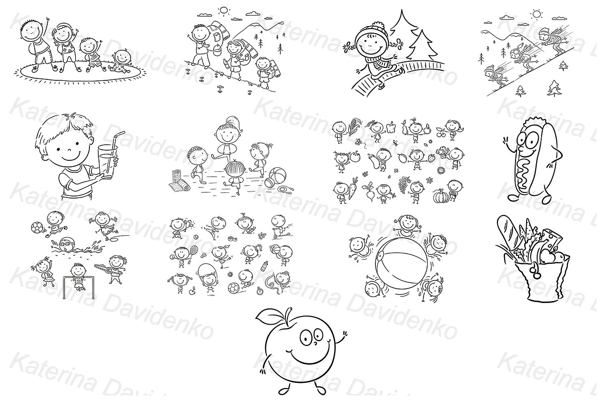 Kids and families doing sports, an Education Illustration by Bubert Art (Photo 5 of 5)