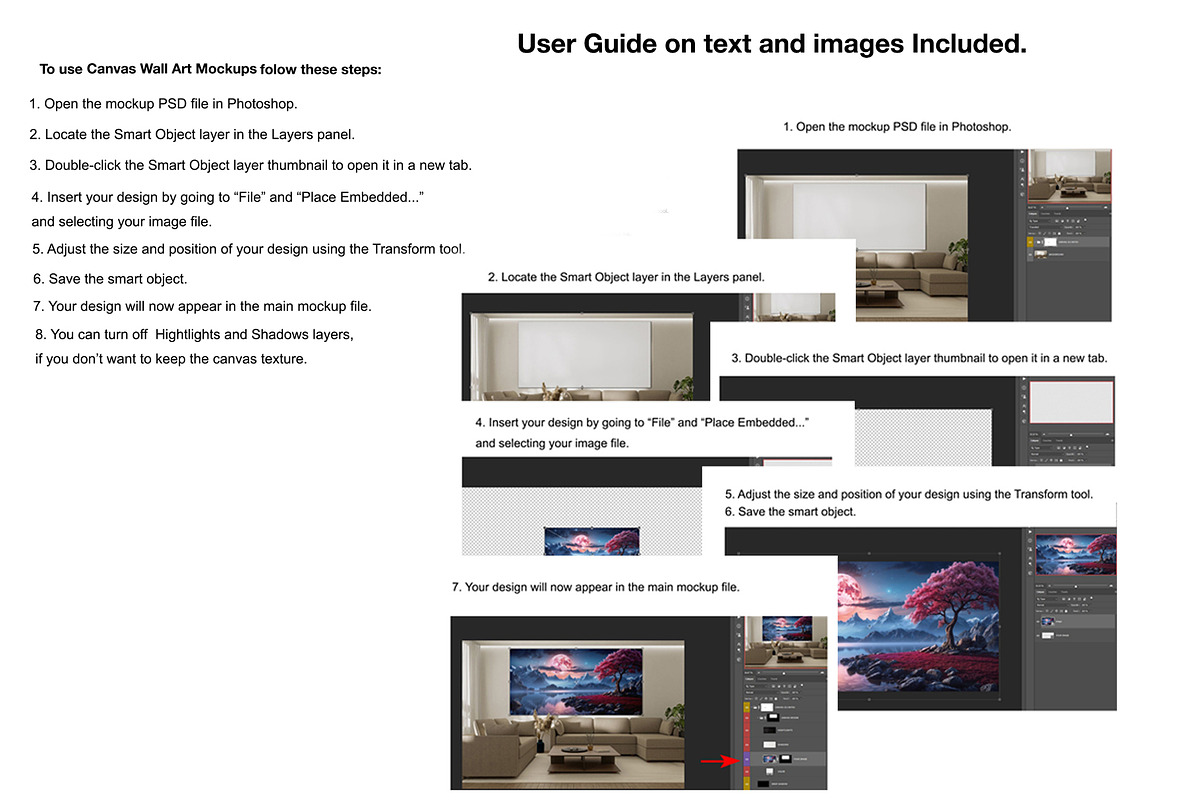 Set of  Canvas Wall Art Mockups, a Household Mockup by moqirynart (Photo 11 of 11)