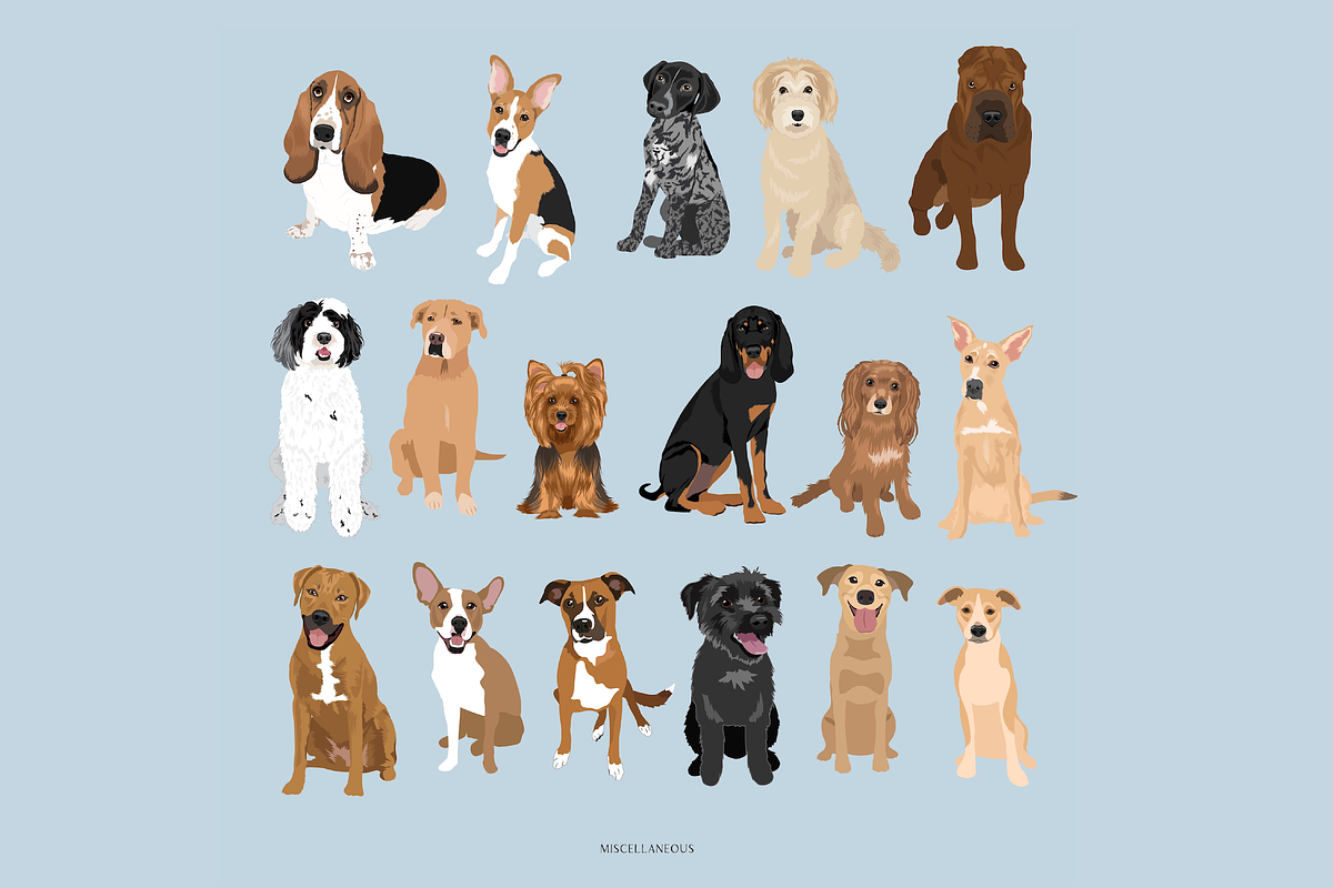 140 Detailed Dogs Clip Art Bundle, an Illustration by Putnam Road Art (Photo 12 of 12)