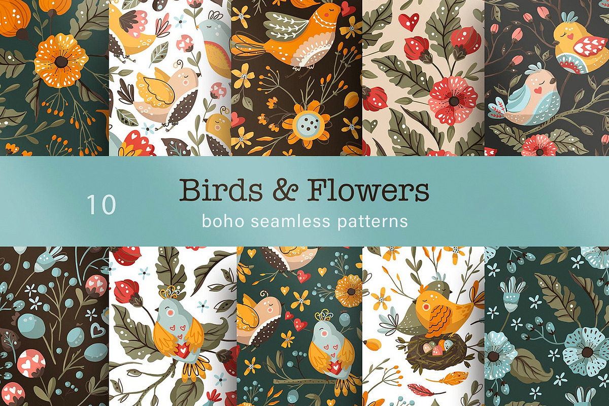 Seamless boho pattern bundle., a Pattern Graphic by Red Ink