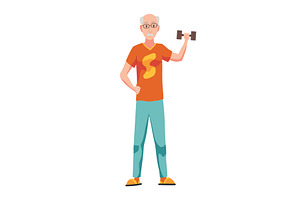 Elderly people hobby. Healthy and, a Sport Illustration by the8monkey