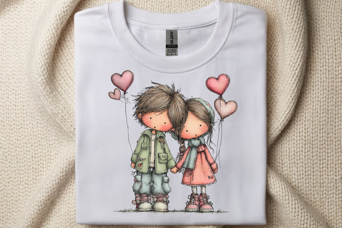 Sweet Pastel Valentine Couple PNG, an Illustration by SinaCreation (Photo 9 of 11)