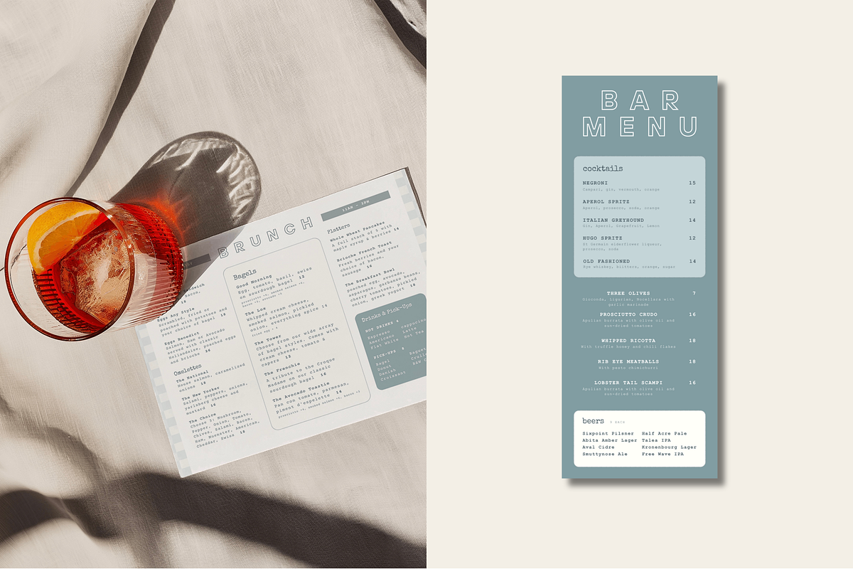 Premium Restaurant Menu Template Set, a Branding & Logo Template by Soigné Branding Studio (Photo 4 of 7)