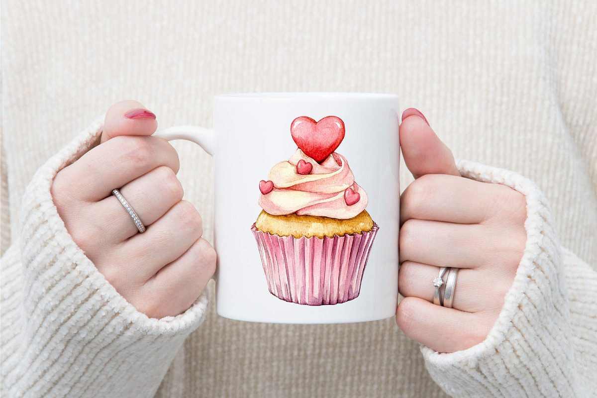 Watercolor Valentine's Day Food Png, an Illustration by designcity5 (Photo 5 of 5)