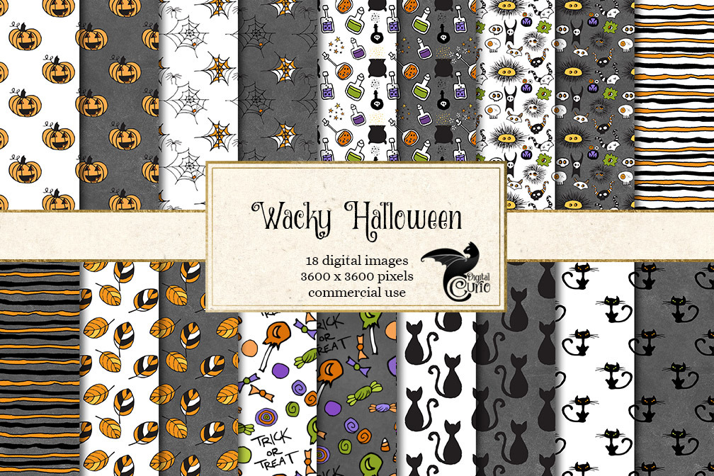 Wacky Halloween Patterns, a Pattern Graphic by Digital Curio