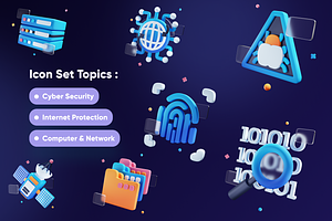 Cyberly - Cyber Security 3D Icon Set