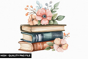 Watercolor Floral Book Clipart, an Illustration by crative8112 (Thumbnail 7 of 10)