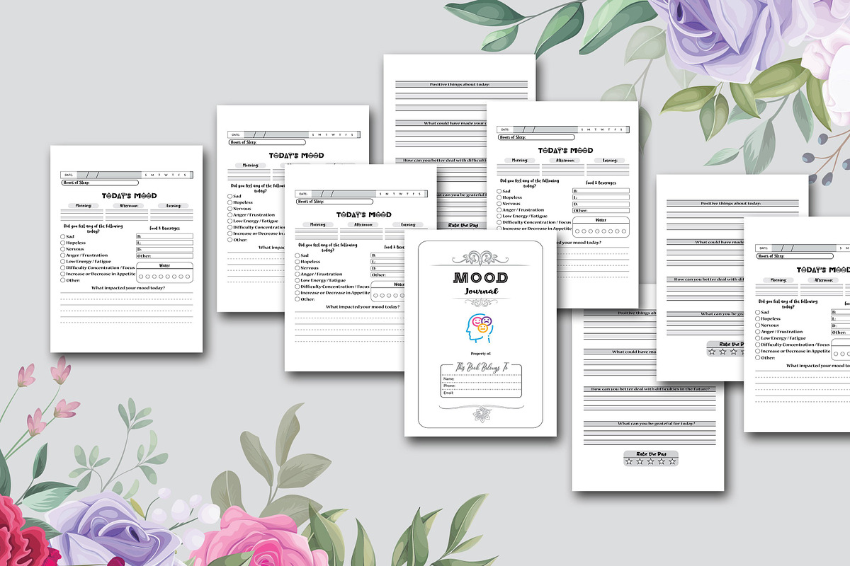 Editable Mood Tracker Templates, a Stationery Template by design_hut