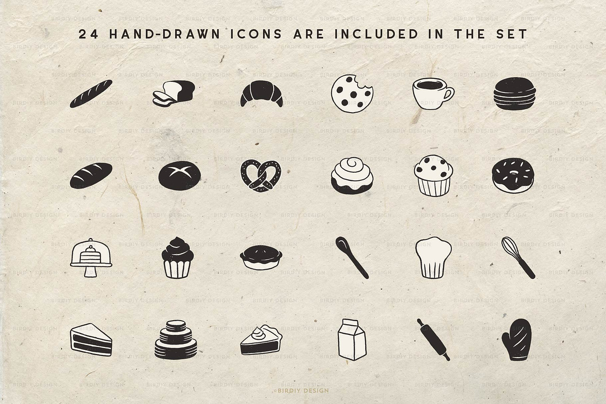 Freshly Baked Graphics Bakery Icons, an Icon by BirDIY Design (Photo 3 of 9)