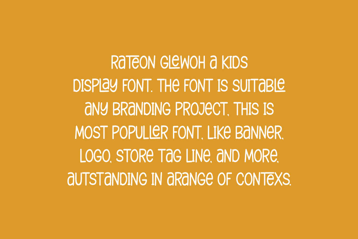 Rateon Glewoh - Kids & Funny Font, a Sans Serif Font by Iqsiart Studio (Photo 3 of 7)