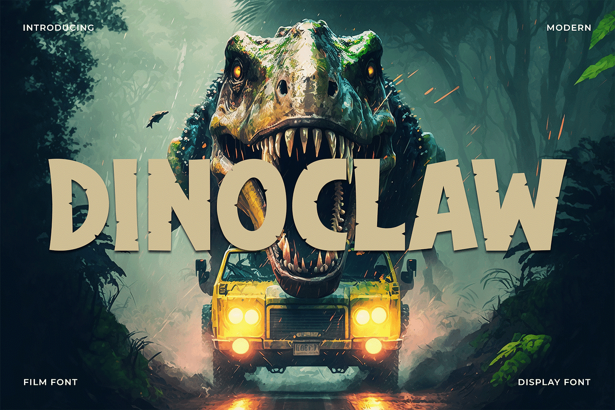 Dinoclaw – A Modern Display Font, a Serif Font by overlaytemplates (Photo 1 of 5)