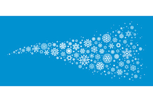 Snowflake wave. Falling snowflakes, an Object Illustration by Frogella