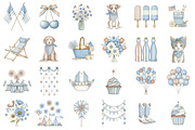Watercolor 4th of July Clipart, a Seasonal Illustration by designcity5 (Thumbnail 2 of 5)