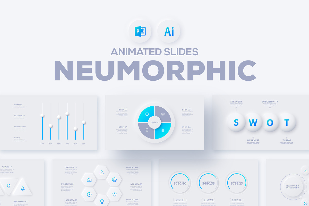 Neumorphic PowePoint Presentation, a Presentation Template by Abert (Photo 1 of 22)