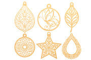 Wooden Earrings Laser Cut SVG, an Object Graphic by DreamCafeArt (Thumbnail 4 of 6)