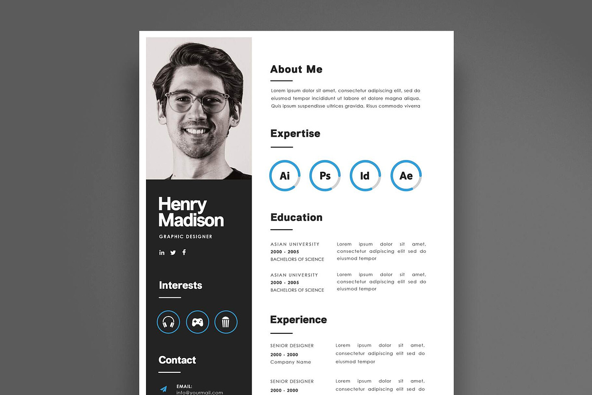 Professional CV Template, a Resume Template by Saman Osama (Photo 1 of 2)