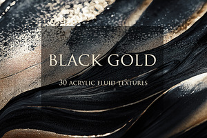 Black Gold Acrylic Fluid Textures