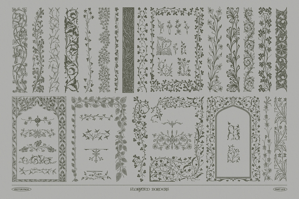 Floriated Borders Vectors, an Object Graphic by MiksKS (Photo 10 of 11)
