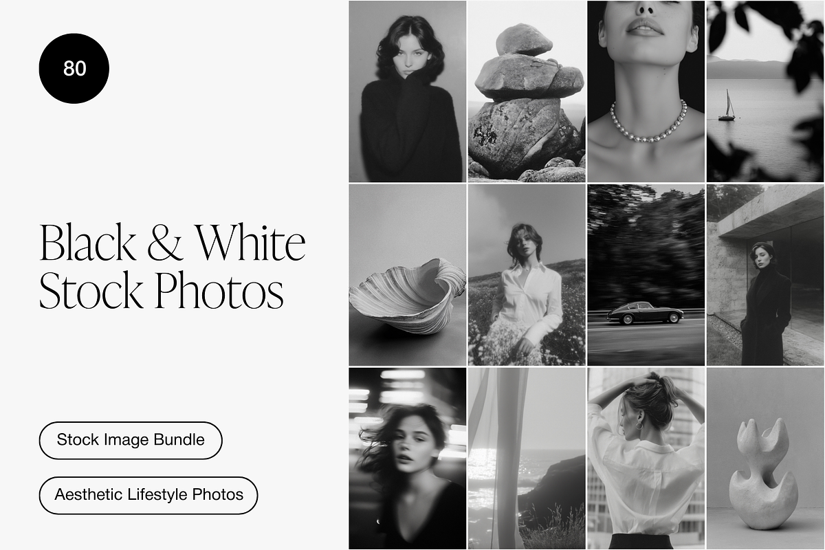 Black & White Aesthetic Stock Photos, a Beauty & Fashion Photo by Digital Asset Co (Photo 1 of 9)