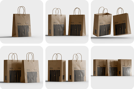 Kraft Paper Shopping Bag Mockup, a Packaging Mockup by Muhazdinata