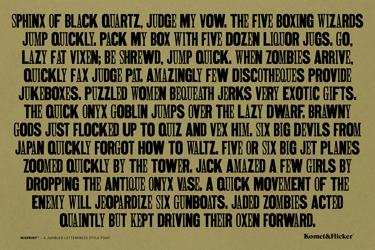 MISPRINT! - A Jumbled Woodtype Font, a Font by Komet & Flicker (Photo 13 of 15)