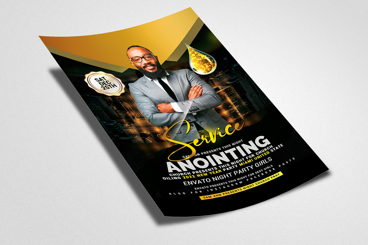 Anointing Service Flyer, a Flyer Template by Design Up