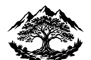 50 Sacred Mountain Tree Silhouette, an Empty State Illustration by Amazin_art (Thumbnail 34 of 37)