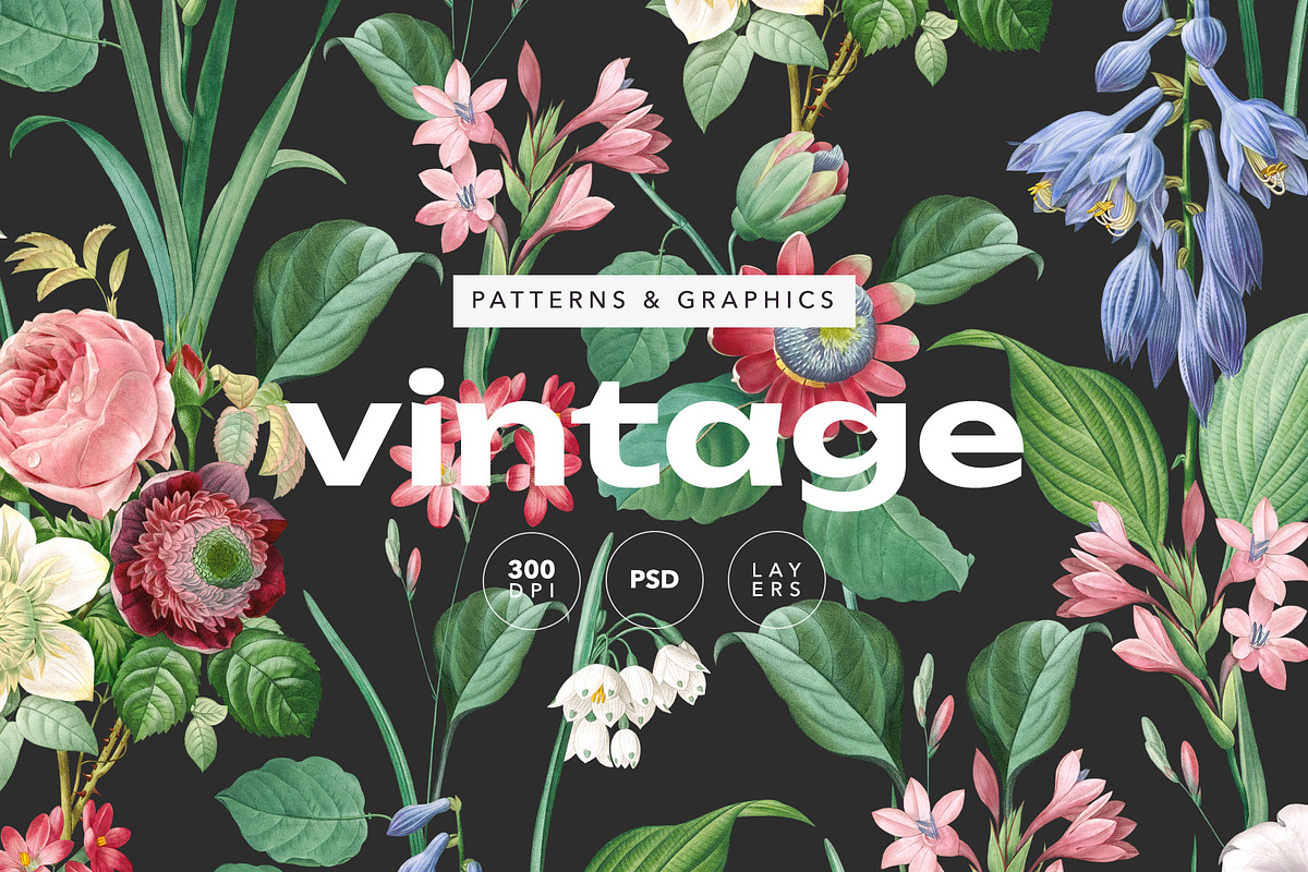 Vintage Elegant Floral Pattern, a Pattern Graphic by likorbut (Photo 1 of 8)