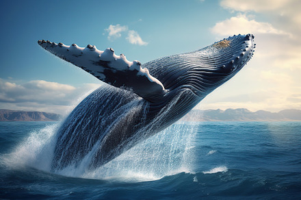 Humpback whale jumping out of the water, an Animal Photo by AlyaAnd