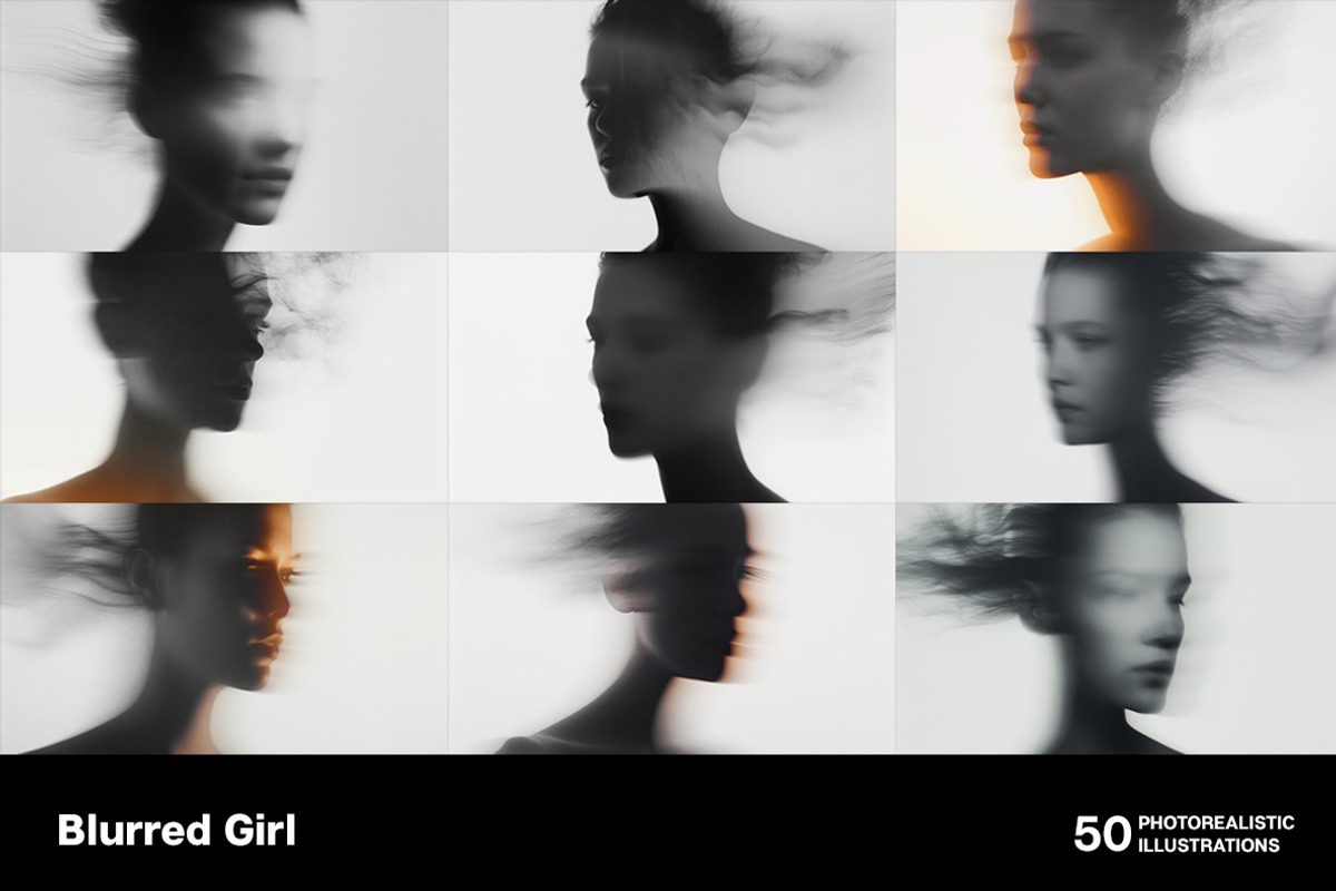 Blurred girl. 50 images, a Person Illustration by Handmadefont (Photo 9 of 12)