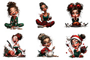 Quirky Christmas Girl Clip Art, an Illustration by CreationArt (Thumbnail 2 of 5)