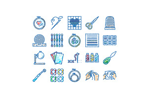 embroidery hobby fabric fashion, an Object Illustration by pikepicture