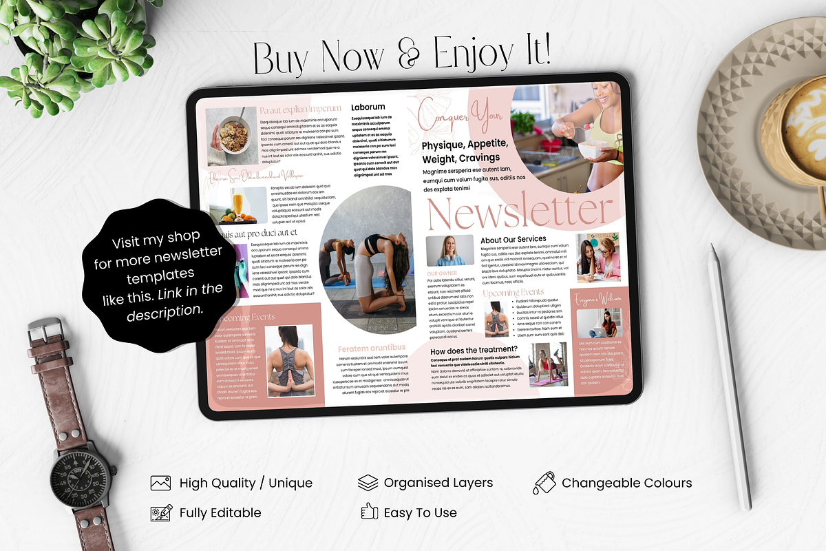 Yoga Class Newsletter Canva Template, an Email Template by PixelCraft (Photo 15 of 16)