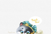 Cute kitten with lute, an Animal Illustration by Azuzlikus (Thumbnail 3 of 3)