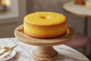 Moist lemon cake with glaze and zest, a Food & Drink Photo by professorinc