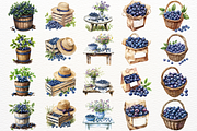 Watercolor Blueberry PNG Clipart, a Food Illustration by SugarCloudStudioArt (Thumbnail 4 of 6)